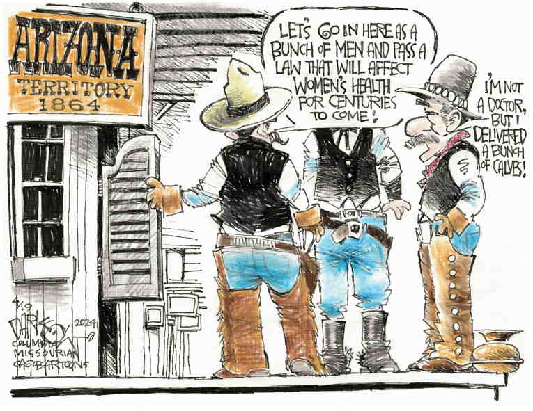 Political/Editorial Cartoon by John Darkow, Columbia Daily Tribune, Missouri on Abortion Debate Escalates