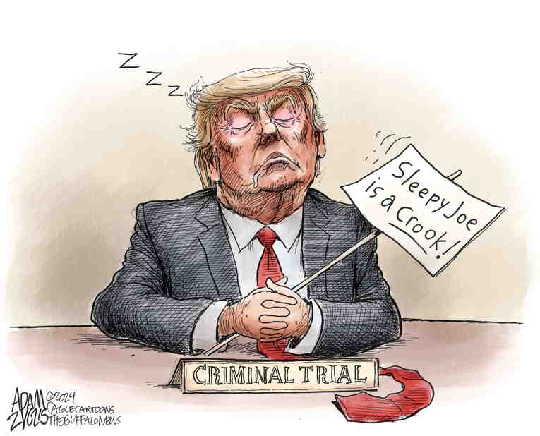 Political/Editorial Cartoon by Adam Zyglis, The Buffalo News on Trump Prosecution Begins