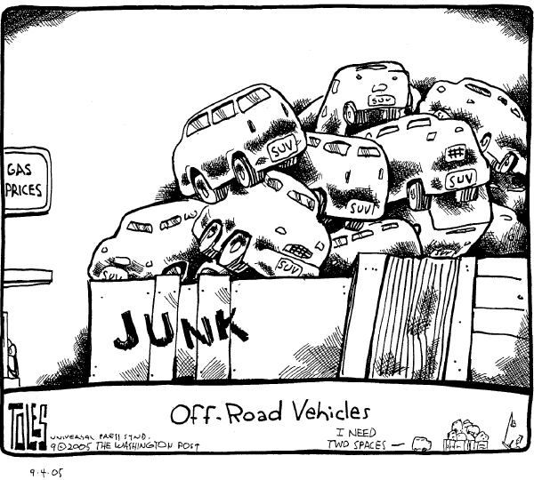 Political cartoon on Gas Prices On The Rise by Tom Toles, Washington Post