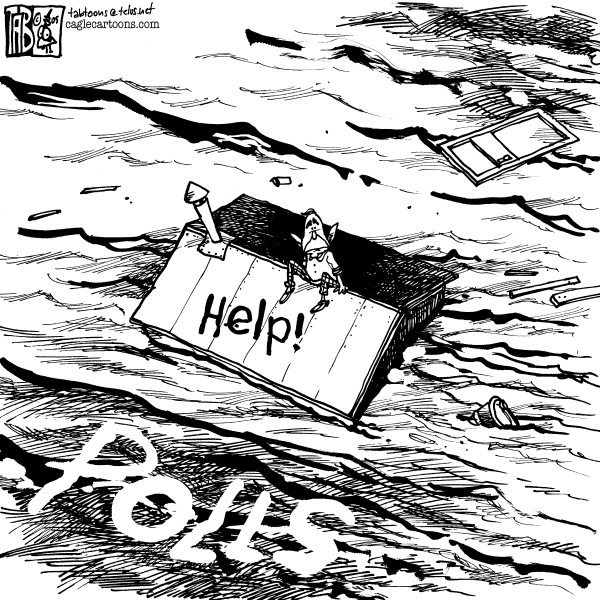 Political cartoon on Bush Responds to Katrina by Tab (Thomas Boldt), Calgary Sun