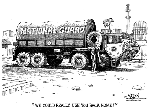 Political cartoon on Feds Respond to Katrina by RJ Matson, New York Observer