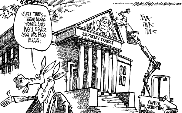 Political cartoon on Supreme Court Changing by Mike Keefe, Denver Post