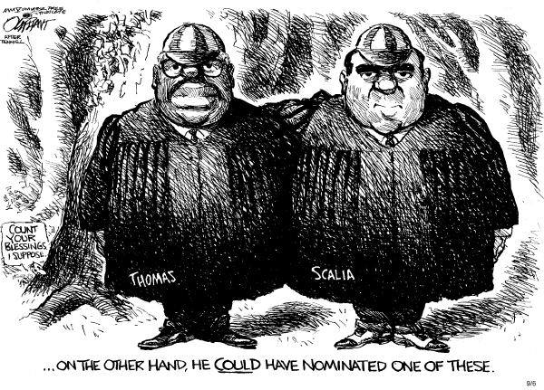 Political cartoon on Supreme Court Changing by Pat Oliphant, Universal Press Syndicate