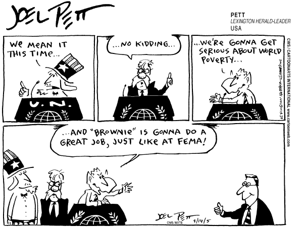 Political cartoon on In Other News by Joel Pett, Lexington Observer