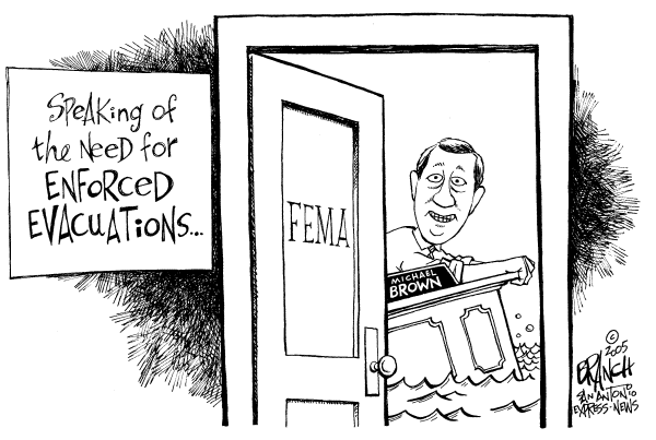Political cartoon on Katrina Response Questioned by John Branch, San Antonio Express-News