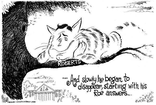 Political cartoon on Roberts Confirmation Appears Likely by Mike Lane, Cagle Cartoons