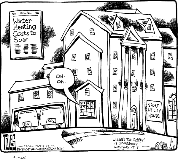 Political cartoon on Gas Prices Still Rising by Tom Toles, Washington Post