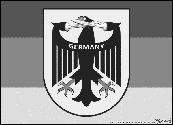Political cartoon on German Election Outcome Uncertain by Clay Bennett, Christian Science Monitor