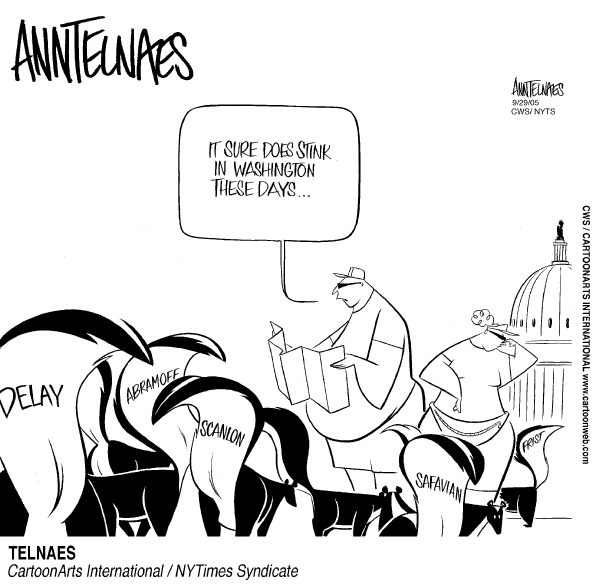 Political cartoon on GOP Suffering Blows by Ann Telnaes, Tribune Media Services
