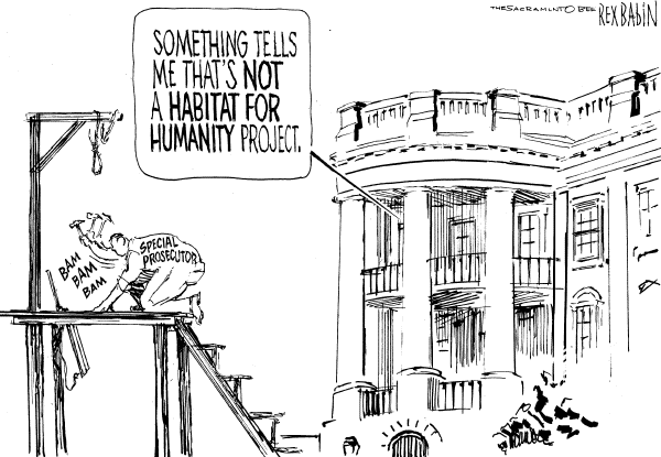 Political cartoon on Investigation Targets White House by Rex Babin, Sacramento Bee