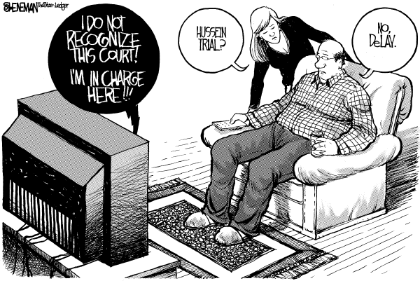 Political cartoon on DeLay and Frist Under Fire by Drew Sheneman, Newark Star Ledger