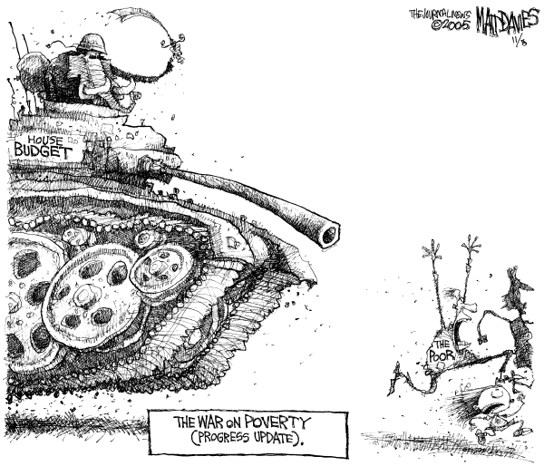 Political cartoon on Economy Holding Steady by Matt Davies, Journal News