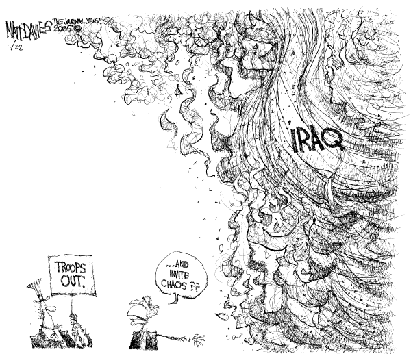 Political cartoon on Iraq War at Critical Juncture by Matt Davies, Journal News