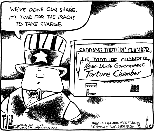 Political cartoon on Iraq War at Critical Juncture by Tom Toles, Washington Post