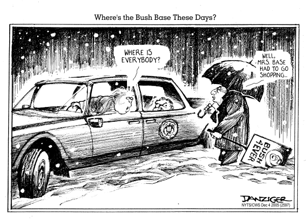 Political cartoon on Bush's Poll Numbers Remain Steady by Jeff Danziger, Cartoonists & Writers Syndicate