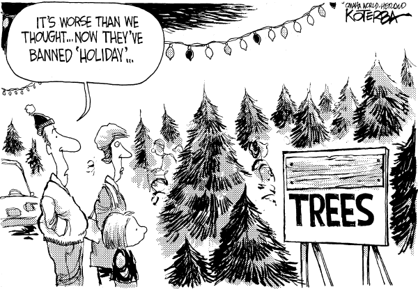 Political cartoon on The Nation Prepares for Holidays by Jeff Koterba, Omaha World-Herald