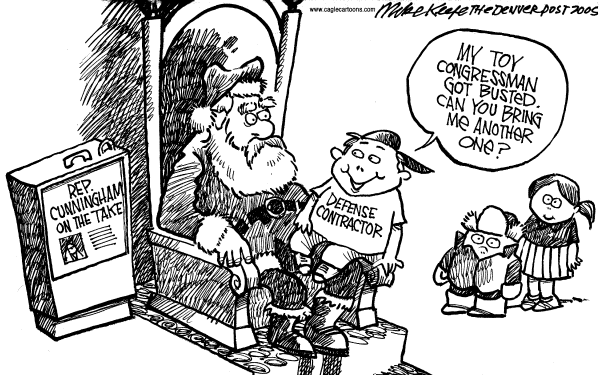 Political cartoon on The Nation Prepares for Holidays by Mike Keefe, Denver Post