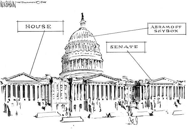 Political cartoon on Republicans Putting In Extra Time by Rex Babin, Sacramento Bee