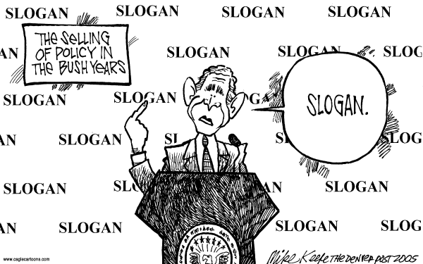 Political cartoon on President's Speeches Justify Iraq War by  
