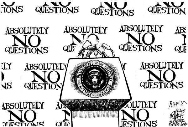 Political cartoon on President's Speeches Justify Iraq War by John Branch, San Antonio Express-News