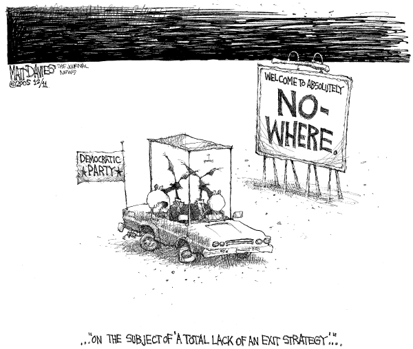 Political cartoon on Democrats Search for Course by Matt Davies, Journal News