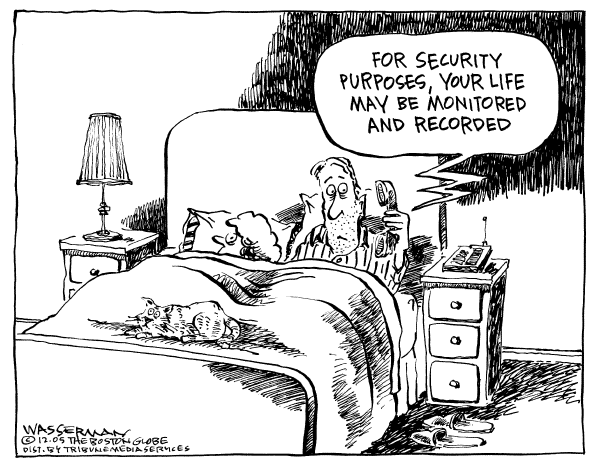 Political cartoon on The War at Home by Dan Wasserman, Boston Globe