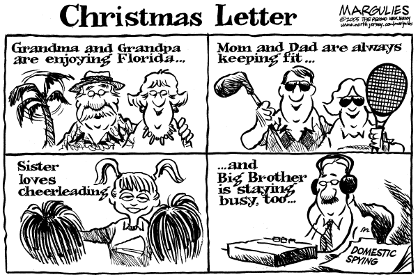 Political cartoon on Season's Greetings by Jimmy Margulies, The Record, New Jersey