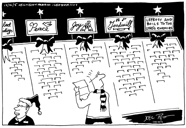 Political cartoon on Season's Greetings by Joel Pett, Lexington Observer