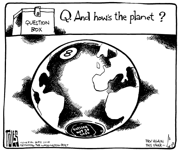 Political cartoon on Environmental News by Tom Toles, Washington Post