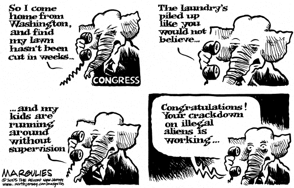 Political cartoon on GOP Fights for Position by Jimmy Margulies, The Record, New Jersey