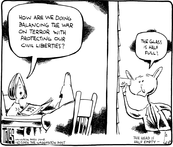 Political cartoon on The War at Home by Tom Toles, Washington Post