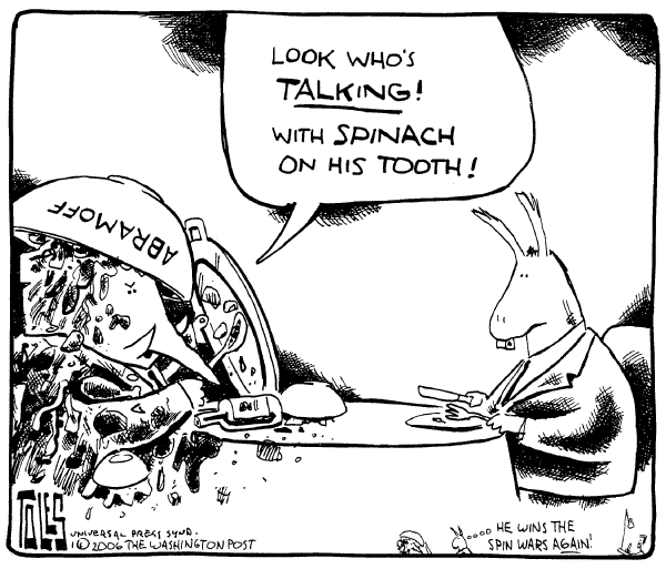 Political cartoon on Abramoff Scandal Widens by Tom Toles, Washington Post