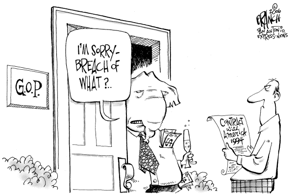 Political cartoon on Abramoff Scandal Targets GOP by John Branch, San Antonio Express-News