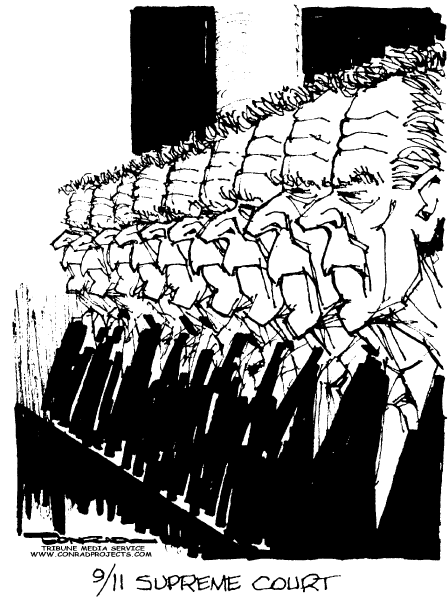 Political cartoon on Democrats Oppose Alito by Paul Conrad, Tribune Media Services