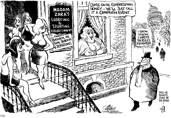 Political cartoon on GOP to Fix Washington by Pat Oliphant, Universal Press Syndicate