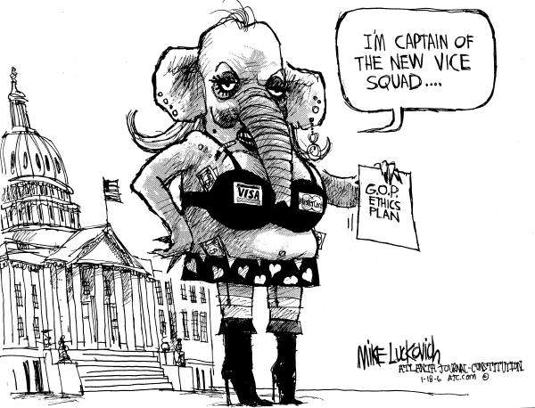 Political cartoon on GOP to Fix Washington by Mike Luckovich, Atlanta Journal-Constitution