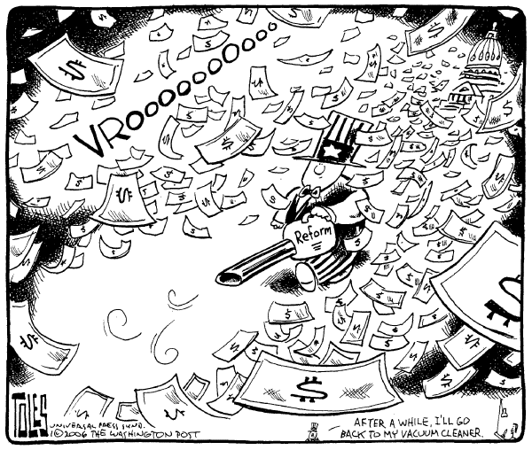 Political cartoon on GOP to Fix Washington by Tom Toles, Washington Post
