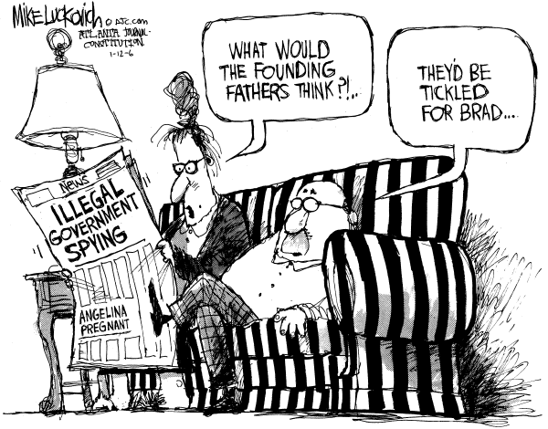 Political cartoon on Domestic Spying to Accelerate by Mike Luckovich, Atlanta Journal-Constitution