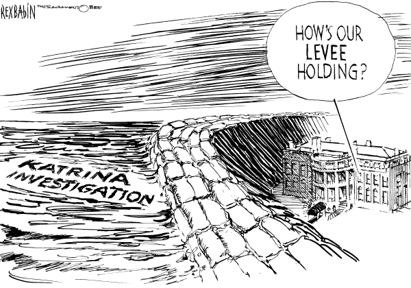Political cartoon on Katrina Investigation Now a Category 3 by Rex Babin, Sacramento Bee