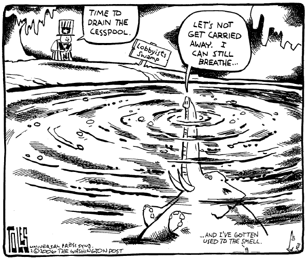 Political cartoon on Republicans Lead Reform Fight by Tom Toles, Washington Post