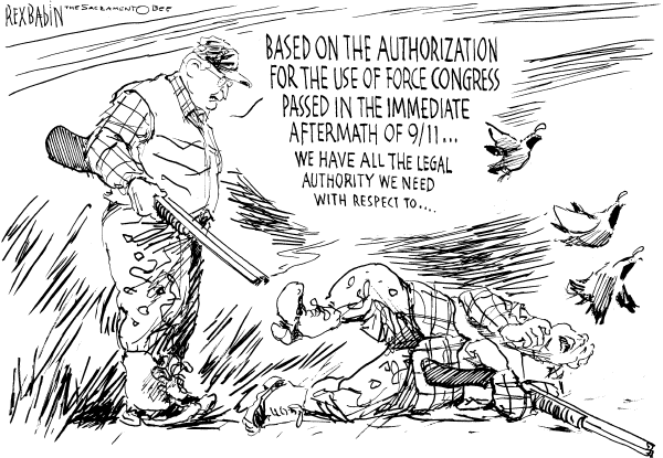Political cartoon on Cheney Shoots Lawyer by Rex Babin, Sacramento Bee