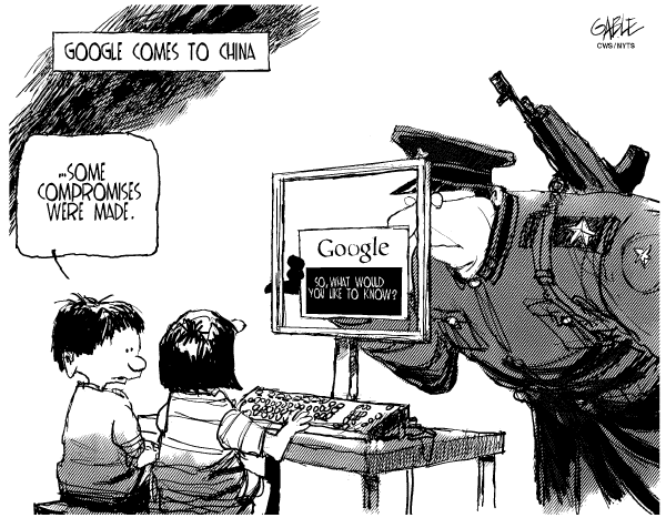Political cartoon on Internet Use Grows in China by Brian Gable, The Globe and Mail, Toronto