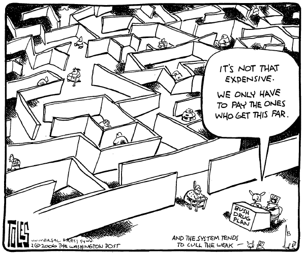 Political cartoon on Progress in Drug War by Tom Toles, Washington Post