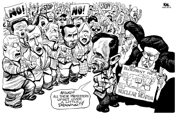 Political cartoon on Nuclear Crisis Heightens by Kal, The Baltimore Sun