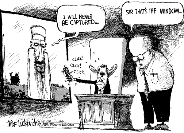 Political cartoon on Predident Battles to Regain Popularity by Mike Luckovich, Atlanta Journal-Constitution
