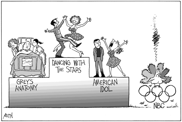 Political cartoon on Olympics Draw to a Close by Joel Pett, Lexington Observer