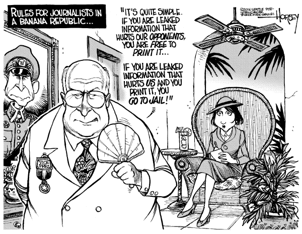 Political cartoon on Security Methods Working, White House Says by David Horsey, Seattle Post-Intelligencer
