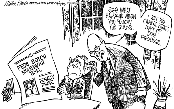 Political cartoon on Security Methods Working, White House Says by Mike Keefe, Denver Post