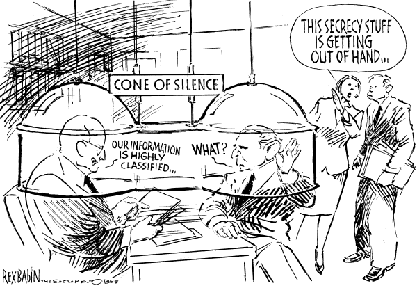 Editorial Cartoon by Rex Babin, Sacramento Bee on Bush Goes on the Offensive