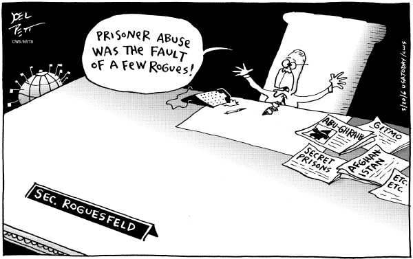Editorial Cartoon by Joel Pett, Lexington Herald-Leader, CWS/CartoonArts Intl. on Torture Investigation Continues